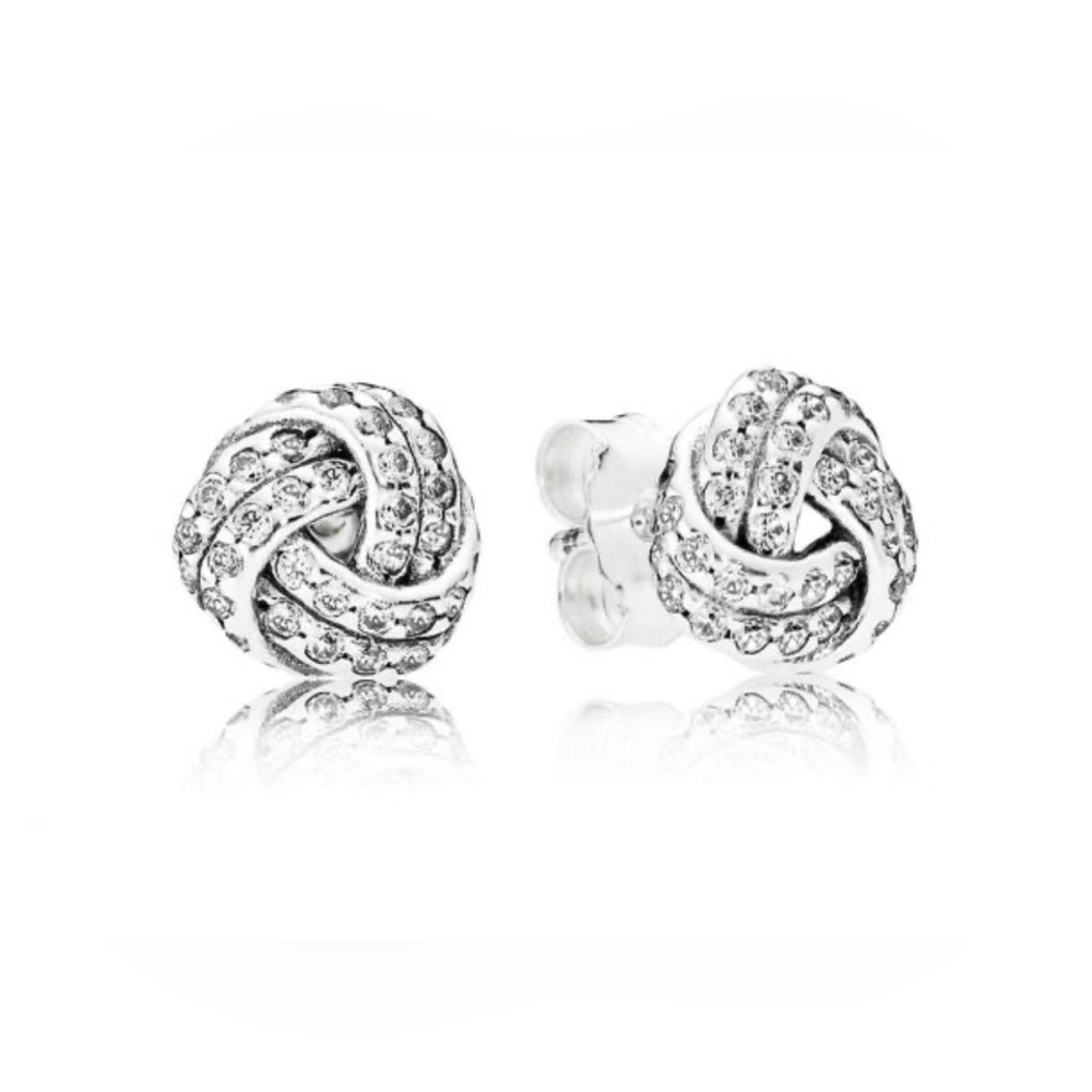 Pandora Sparkling Love Knot Earrings